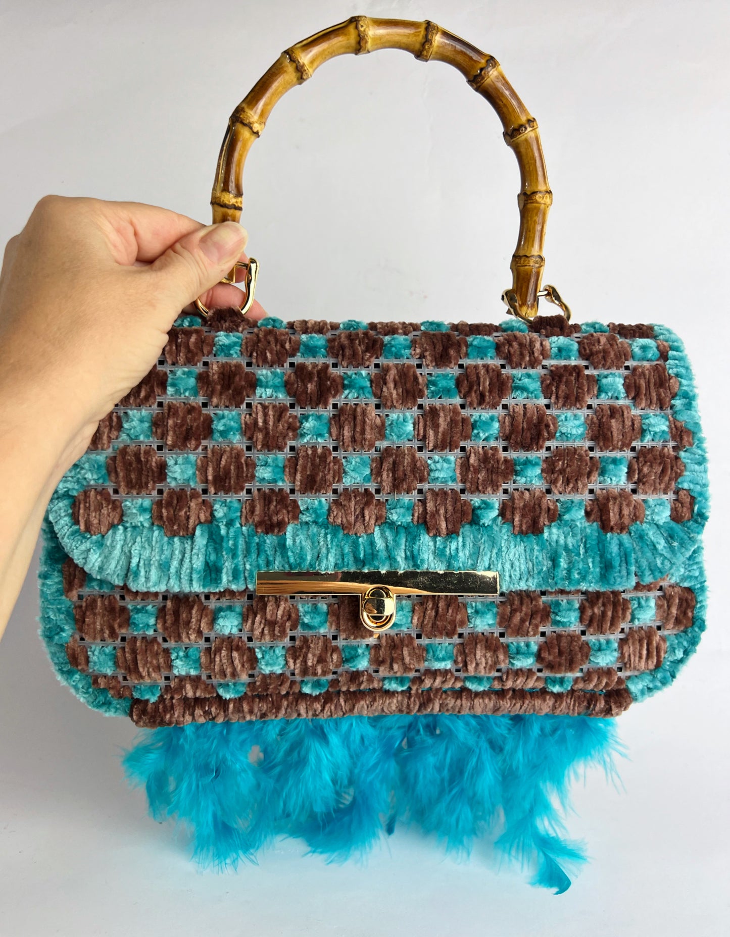 Borsa Piume Turchese