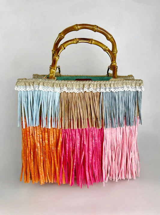 Borsa in Juta con frange