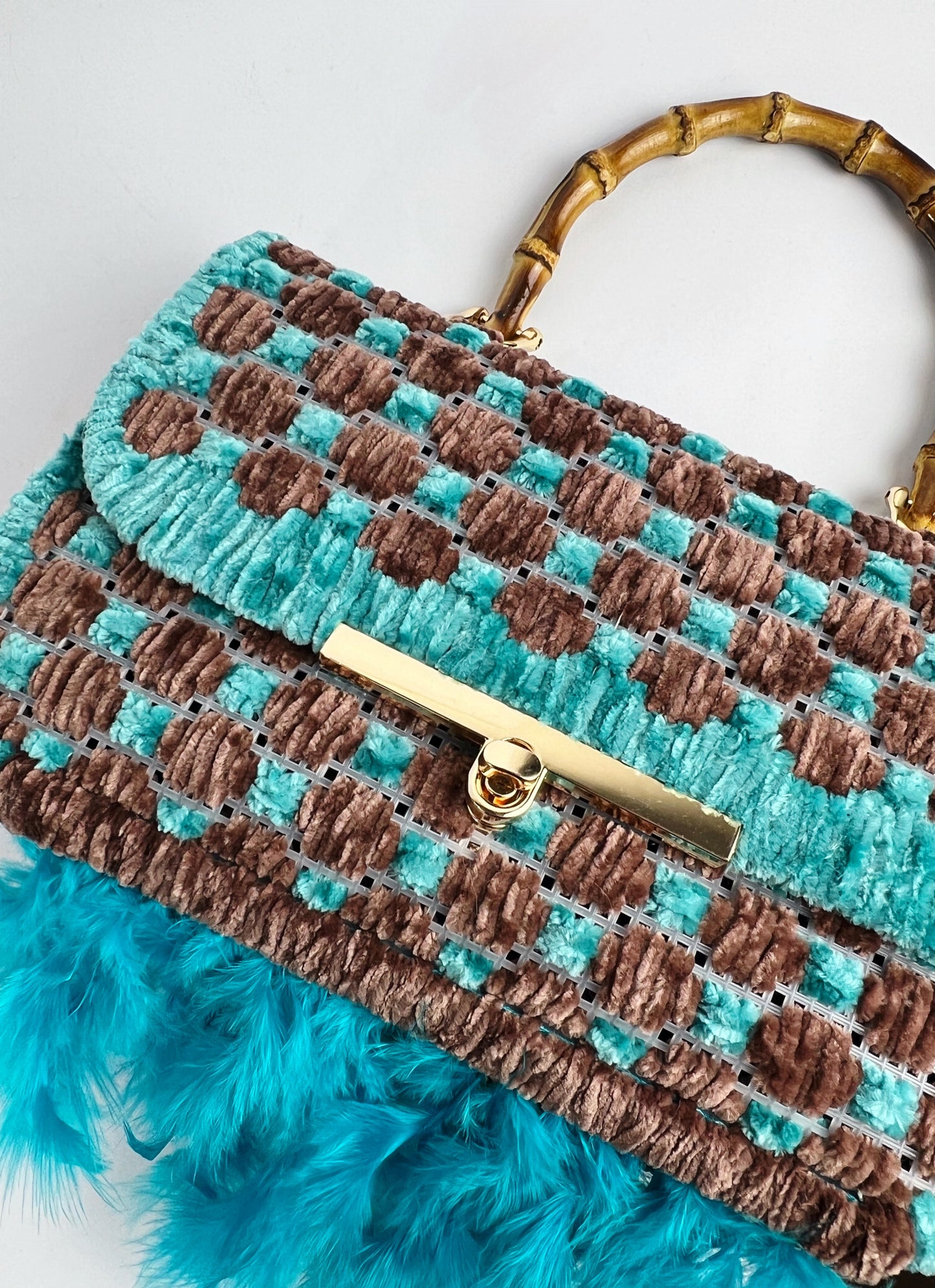 Borsa Piume Turchese