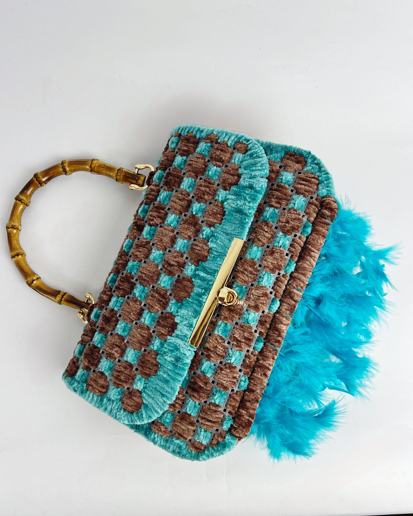 Borsa Piume Turchese