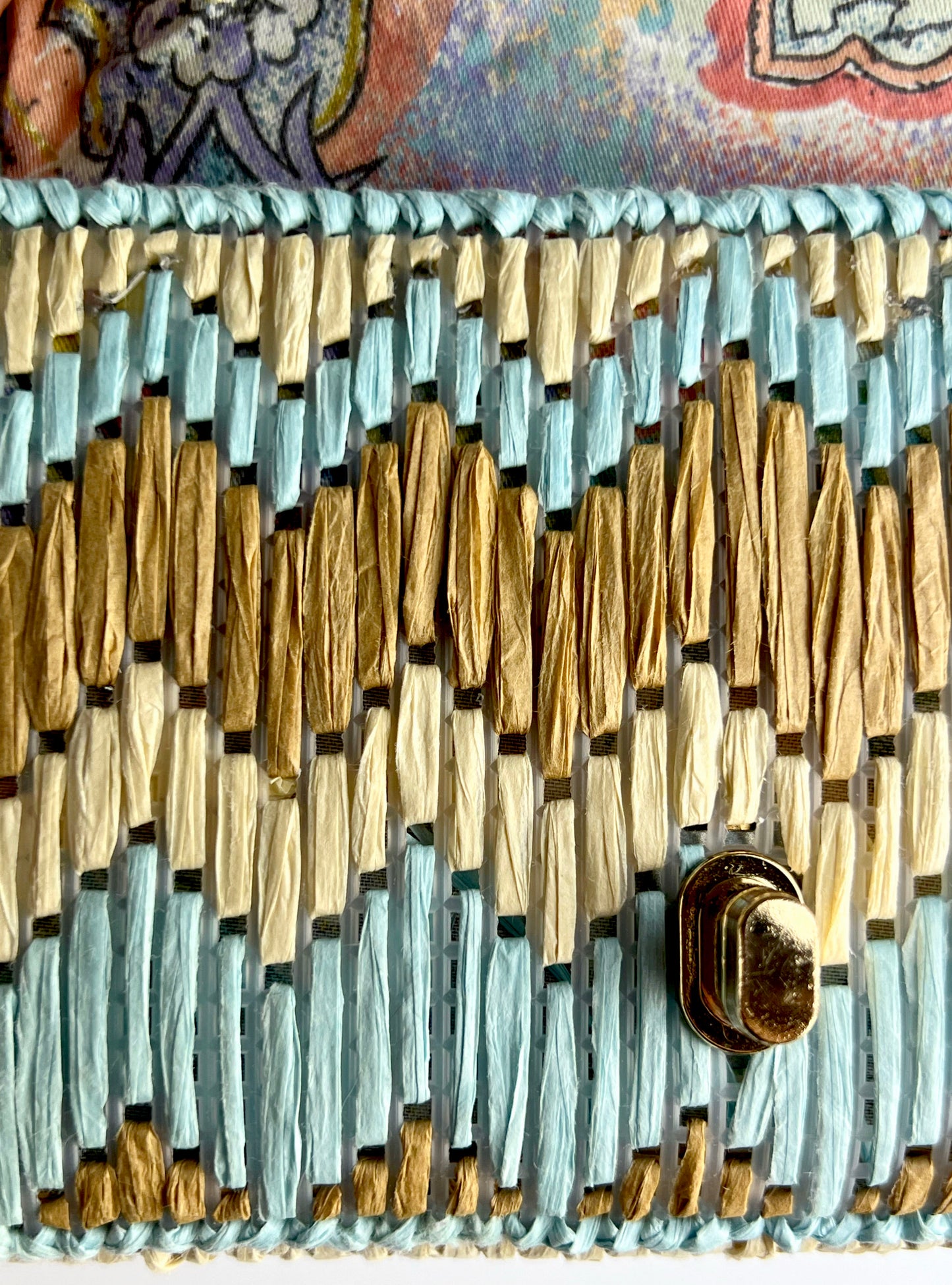 Borsa ZigZag In Juta Ricamata su Rete