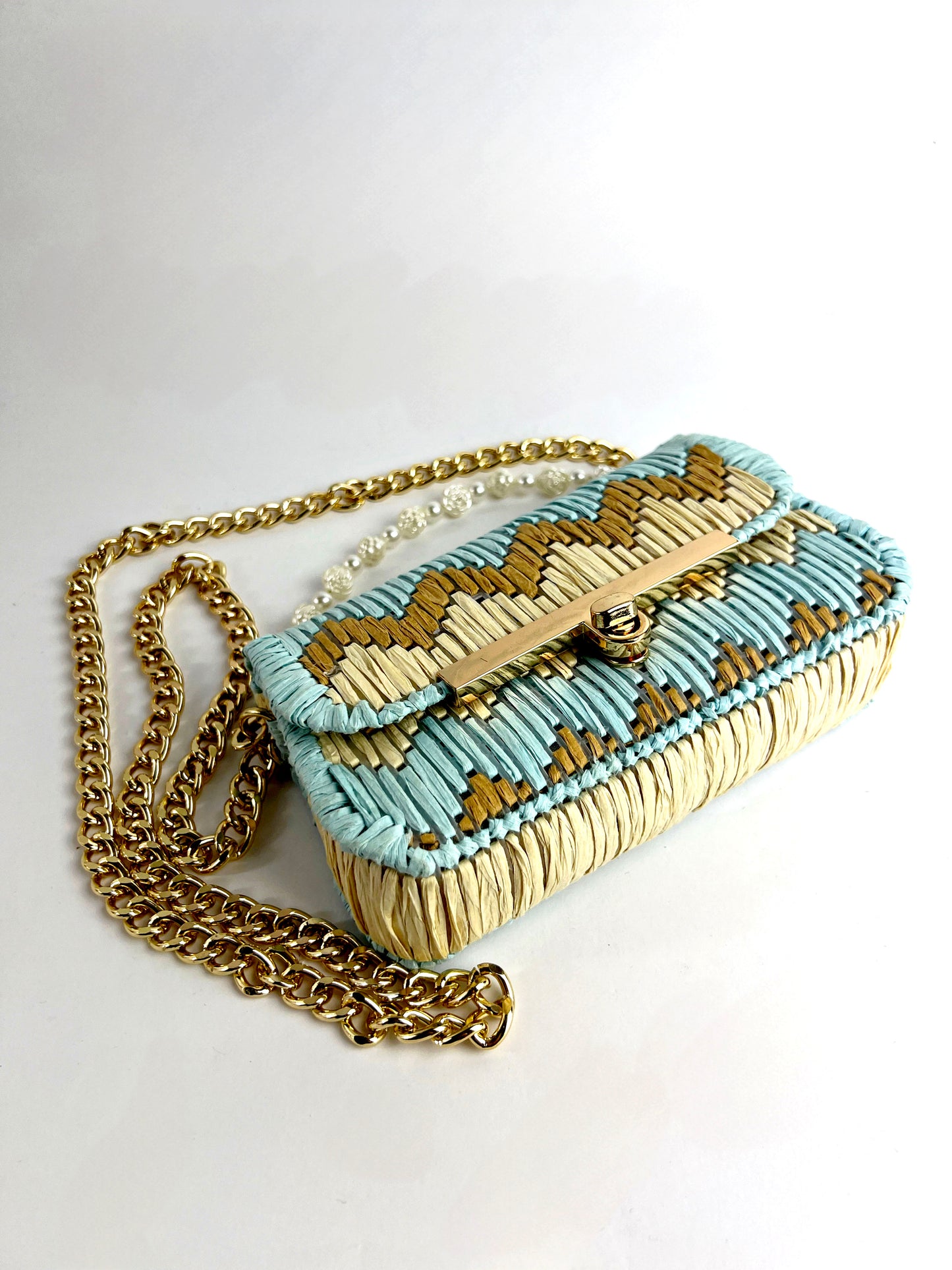 Borsa ZigZag In Juta Ricamata su Rete