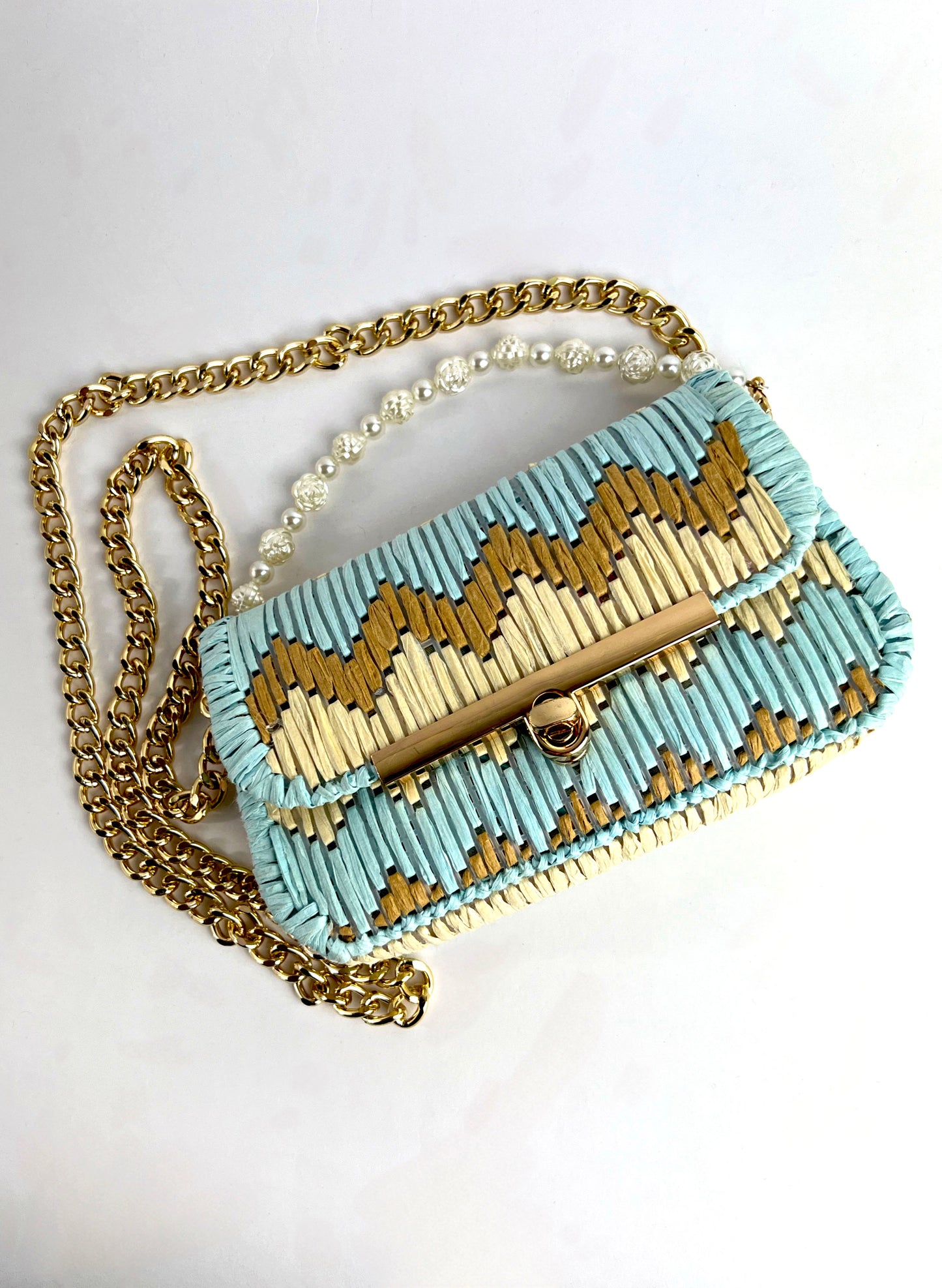 Borsa ZigZag In Juta Ricamata su Rete