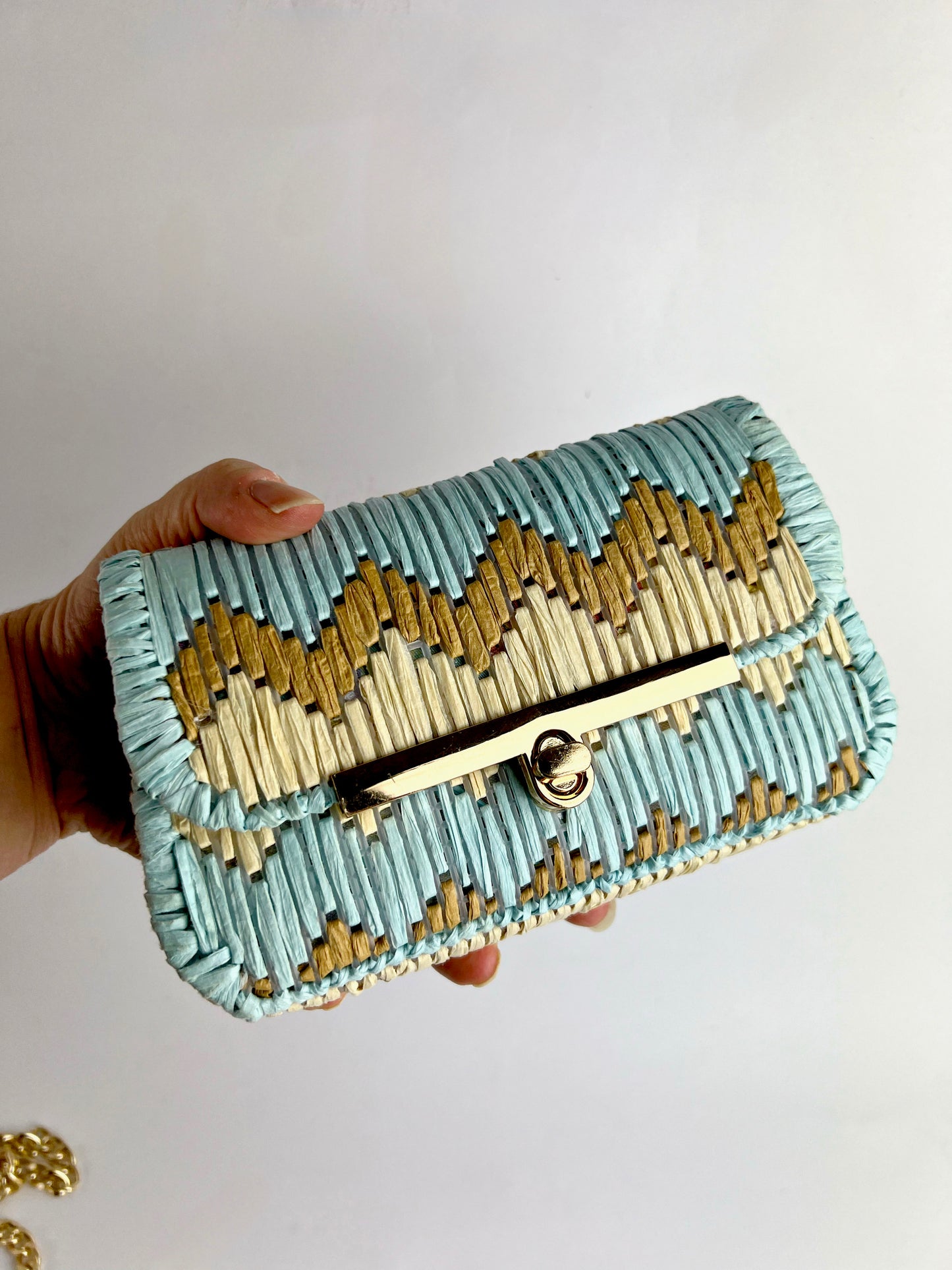 Borsa ZigZag In Juta Ricamata su Rete