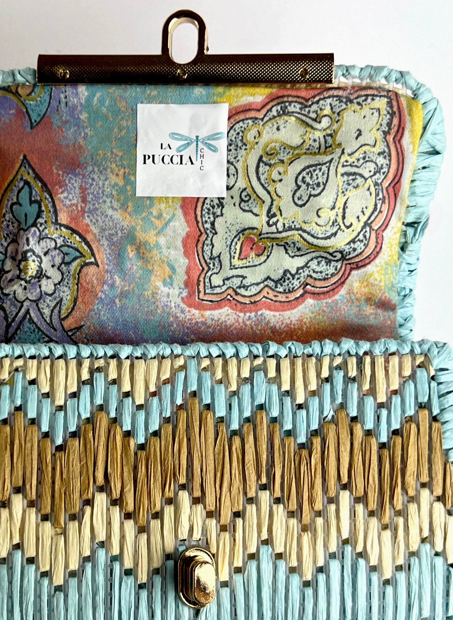 Borsa ZigZag In Juta Ricamata su Rete