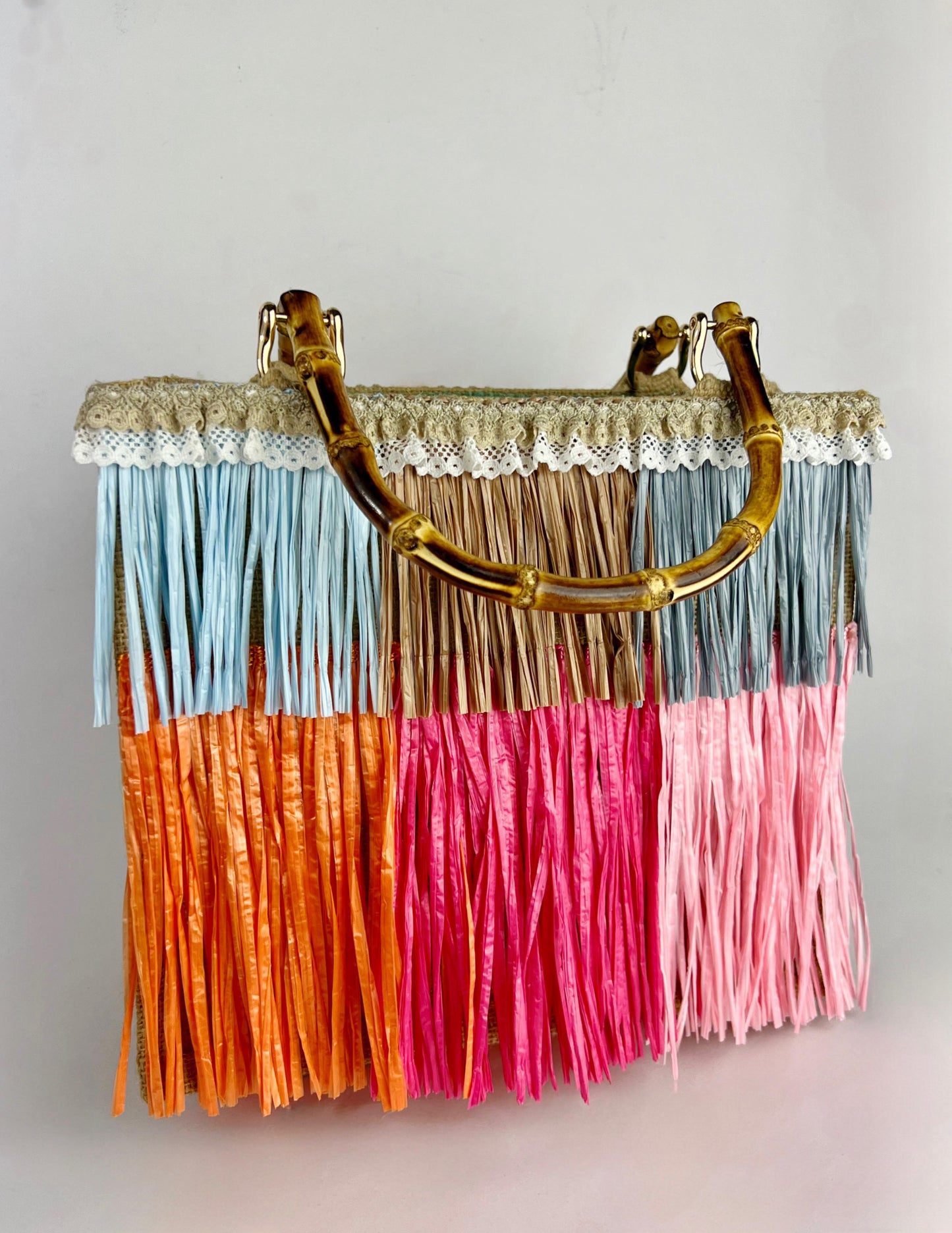 Borsa in Juta con frange