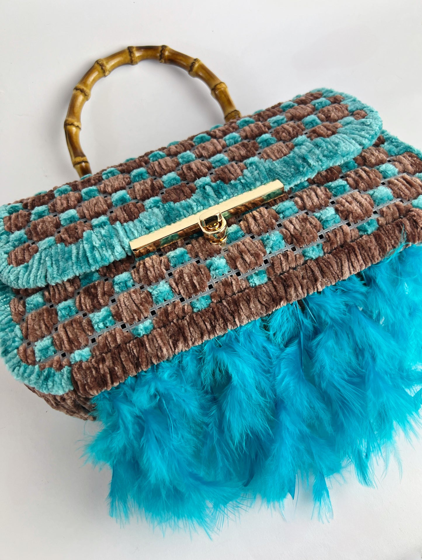 Borsa Piume Turchese
