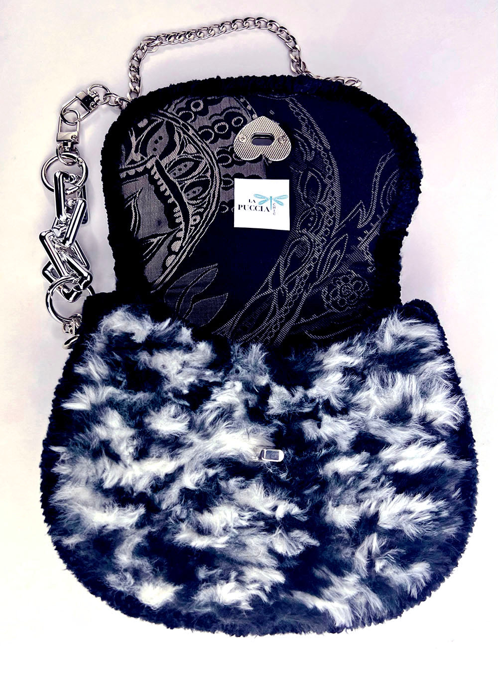 Borsetta mimetica black and white